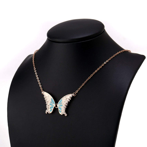 KRUCKEL Sparkling Butterfly Rose Gold Plated Necklace made with Austrian crystals - 5021010