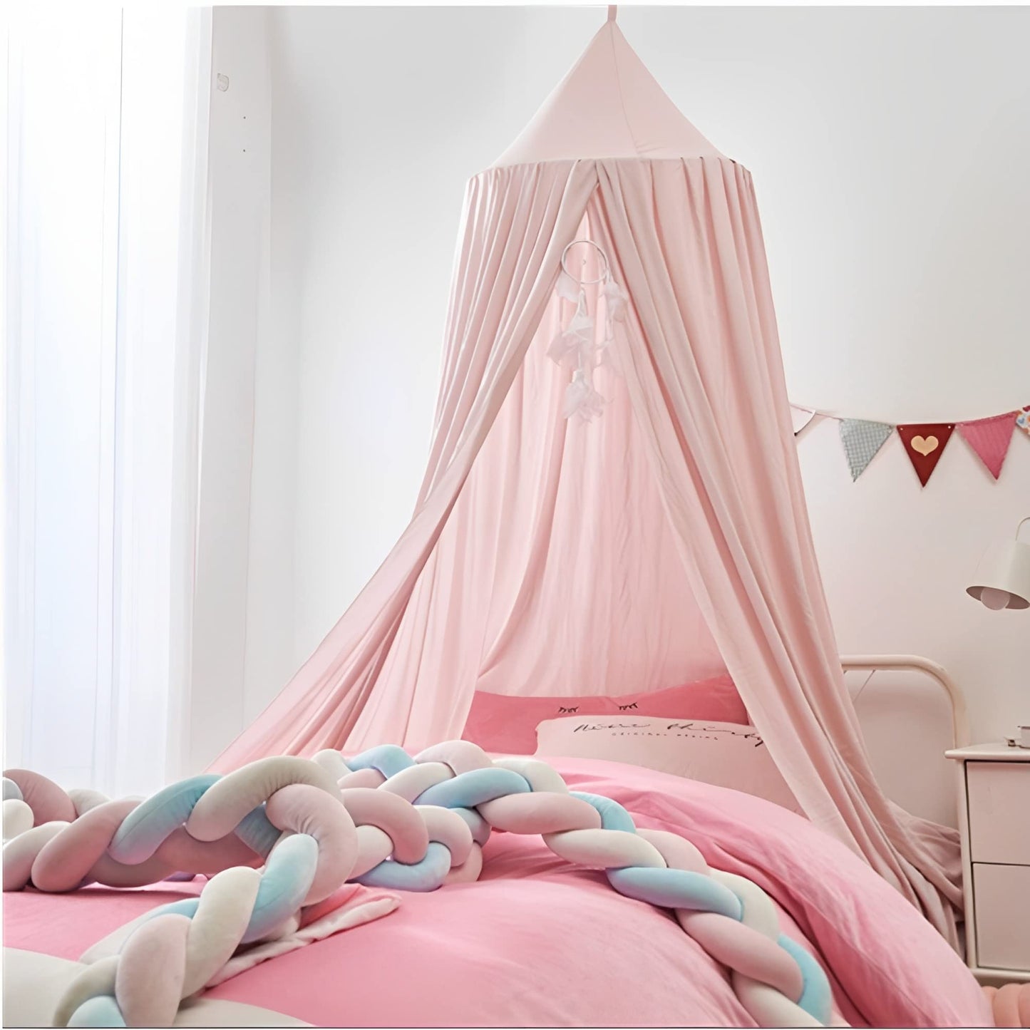 Beauenty Bed Canopy for Girls Room,Princess Bed Canopies for Kids Room,Extra Large Kids Bed Canopy for Girls Boys Bedroom Decor,Soft Smooth Playing Tent Canopy for Decoration,Playing,Reading,Sleep