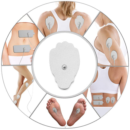 QUILLE TENS Electrodes - 20 TENS Unit Pads Electrode Pads Reusable Self-Adhesive Replacement Massage Pads (Snap on) - TENS/EMS Electronic Pulse Massager
