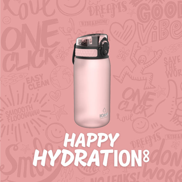 Ion8 One Touch Sport / Bike Water Bottle - Leakproof And Bpa-Free Water Bottle - Fits In Lunch Boxes, Handbags, Car Cup Holders, Backpacks And Bike Holders, 12 Oz / 350 Ml (Pack Of 1) - Rose Quartz