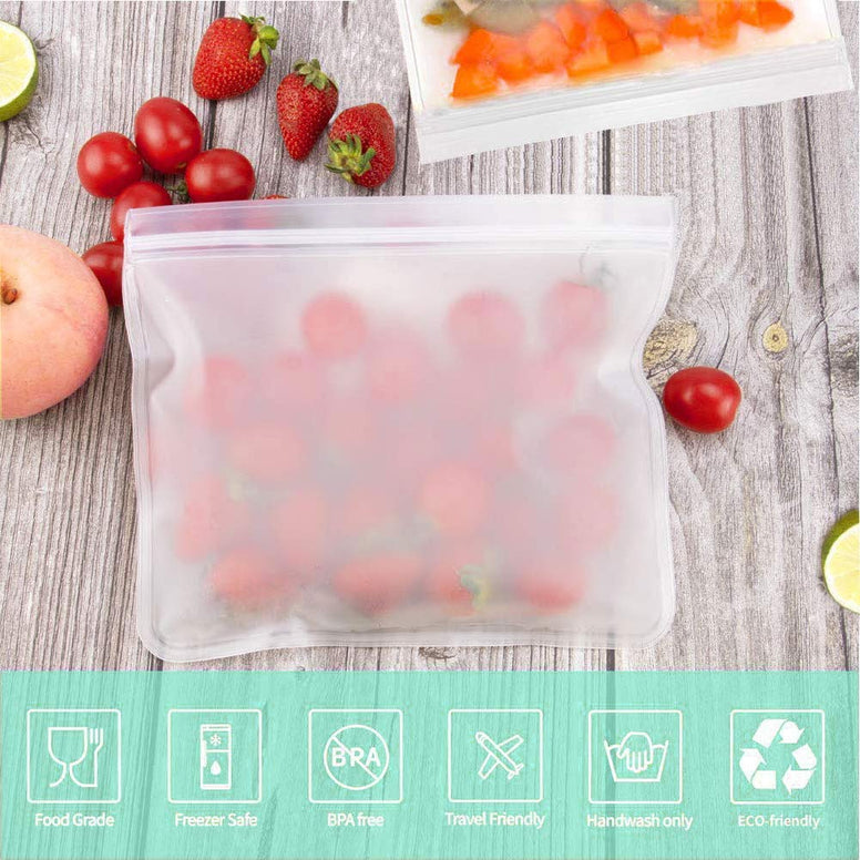 10 REUsable Food Storage Bags，REUsable Fruit And Vegetable Sandwich Bag，Preserving Food Container，Peva Food Bag，Food Storage Set，For Cooking, Lunch, Snack, Sous Vide, Baby Food Prep（2L+6M+2S)