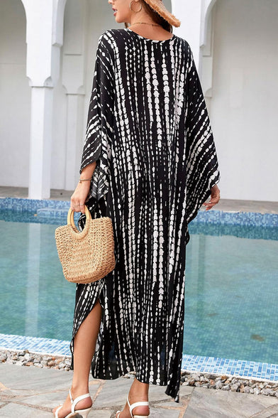 YouKD Summer Roomy Kaftan Dress Bohemian Beach Bikini Cover Ups Plus Size Robe for Women