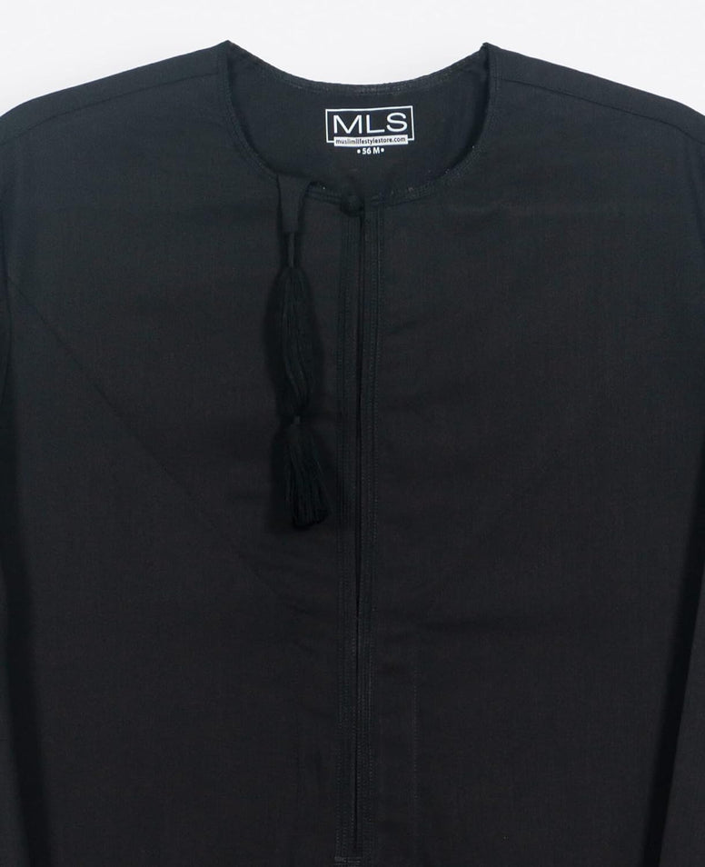 Black Omani Thobe - Dishdasha for Men - Kandora