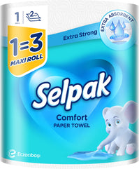 Selpak 2 ply Kitchen Paper Towel 1=3 Maxi Rolls 270 Sheets