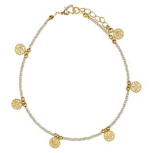 Alwan Gold Plated Long Size Anklet for Women - EE3515FLSV