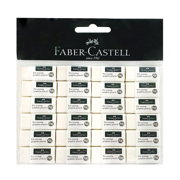FABER-CASTELL PVC-FREE ERASER SMALL POLY BAG OF 24PC