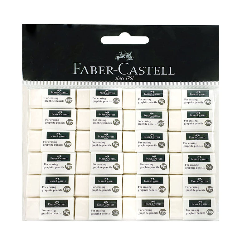 FABER-CASTELL PVC-FREE ERASER SMALL POLY BAG OF 24PC