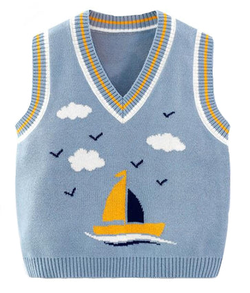 warmstraw Unisex Baby Sweater Vest Knitted Soft Uniform Cotton V-Neck Sleveeless Waistcoat Vest