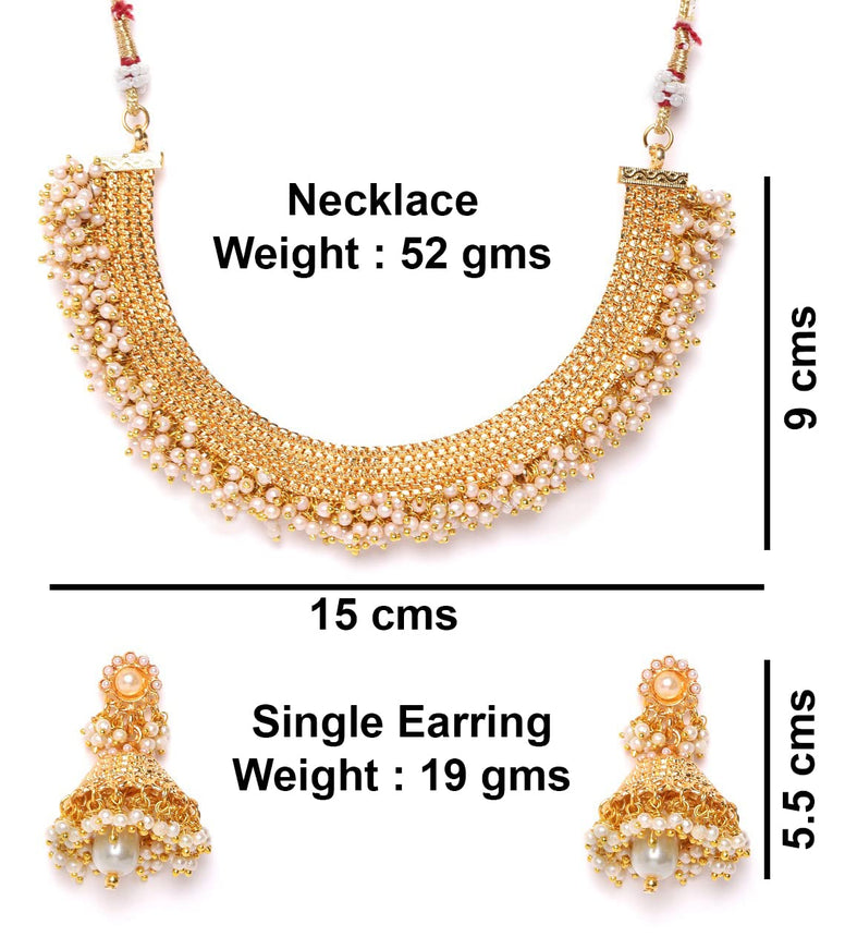 YouBella Gold Plated Jewellery Set for Women (Golden)(YBNK_5005D)