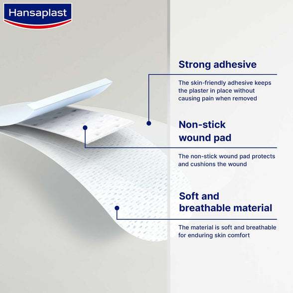 Hansaplast Sensitive Plasters, Extra Skin Friendly & Hypoallergenic, 20 Strips