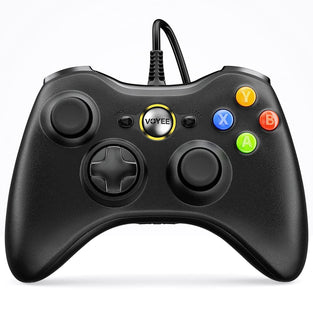 VOYEE Xbox 360 Controller Upgraded Wired Controller Compatible with Microsoft Xbox 360 & Slim/PC Windows 10/8/7 (Black)