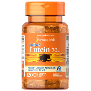 Puritan's Pride Lutein 20 mg with Zeaxanthin Softgels, Supports Eye Health, 120 Count