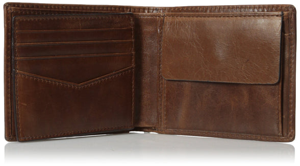 Fossil Men's Ryan Leather RFID Blocking Bifold Flip ID Wallet