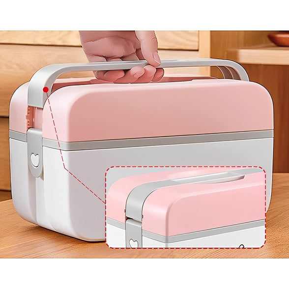 McMola Medical Box Storage Medicine Box, Household Medicine Box, First Aid Kit Organizer, Pink, with Compartments, Medicine Storage Portable Medicine Chest Drug Storage Box(Size : Small)