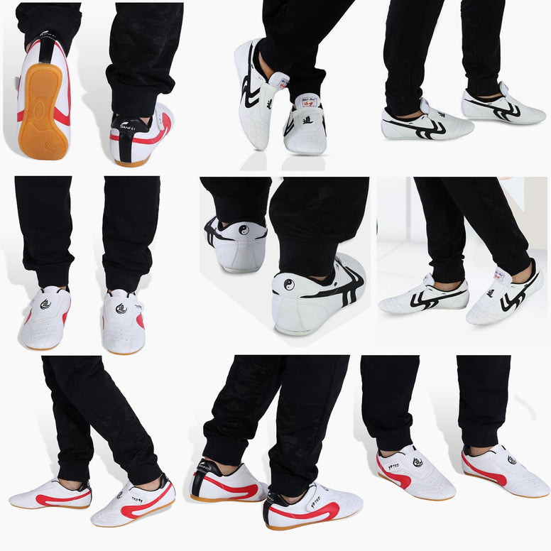 Taekwondo Shoes Martial Arts Sneaker Boxing Karate Kung Fu Tai Chi Shoes Black Stripes Sneakers Lightweight Shoes