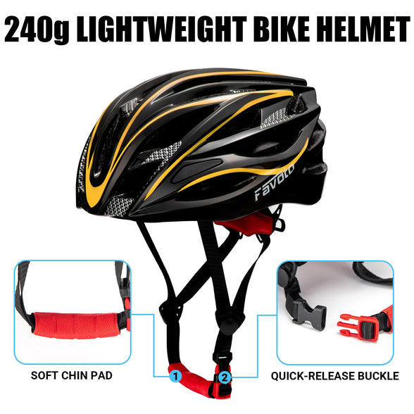 Favoto Bike Helmet Adult Bicycle Helmet Lightweight Breathable Cycling Helmets Mountain Road Bike Helmets Adjustable Dial Fit for Men Women