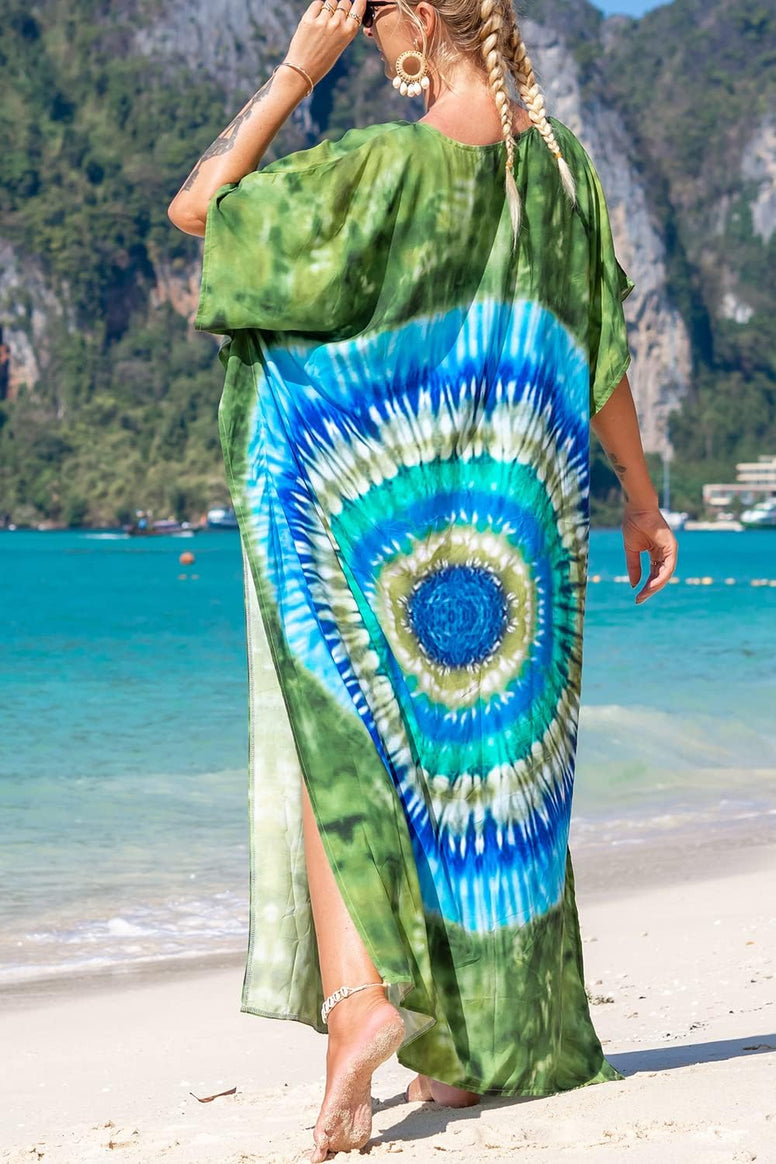 YouKD Summer Long Kaftan Bohemian Loungewear Beach Swimsuit Cover Up Maxi Dress for Women