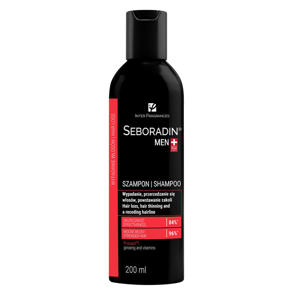 Seboradin Men Hair Shampoo, for Hair Loss, Hair Thinning and Receding Hairline, 200 ml