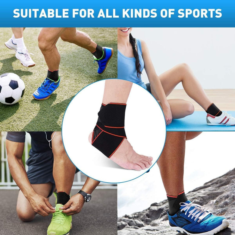 COOLBABY 1 Piece Ankle Brace Non-Slip Adjustable Ankle Support Sports, Running, Gym, Tendonitis, Training Injury Healing