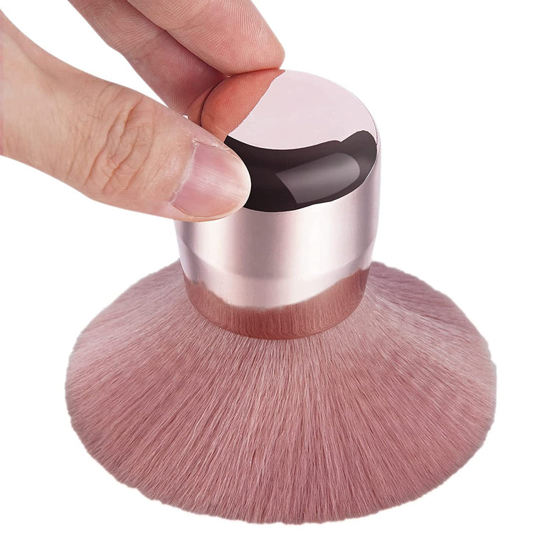 Nail Art Dust Powder Remover Brush, KASTWAVE Nail Art Dust Cleaner Brush, Soft Kabuki Cleaner Brush for Makeup, for Makeup or Nail Arts Powder Brush (Pink)
