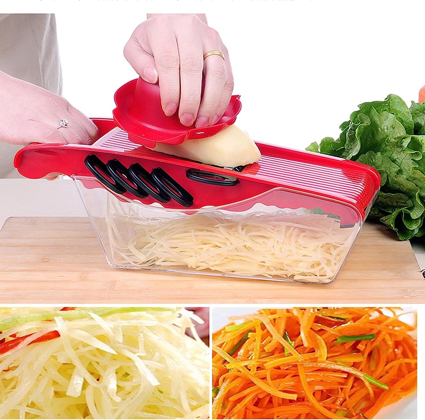 Timber Kitchen 10 in 1 Vegetable Chopper, Multifunctional Mandoline Slicer Dicer Household Kitchen Manual Julienne Grater Cutter for Onion, Garlic, Carrot, Potato, Tomato, Fruit, Salad