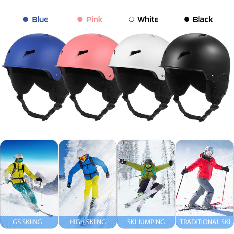 Skiing Equipment,XINYIFUWomen Men Snow Helmet with Detachable Earmuff Men Women Snowboard Helmet with Goggle Fixed Strap Skiing Helmet Skiing Sports Helmet