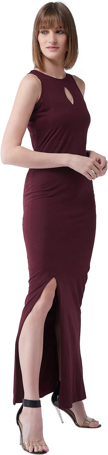 Miss Olive Women's Cotton Bodycon Maxi Dress