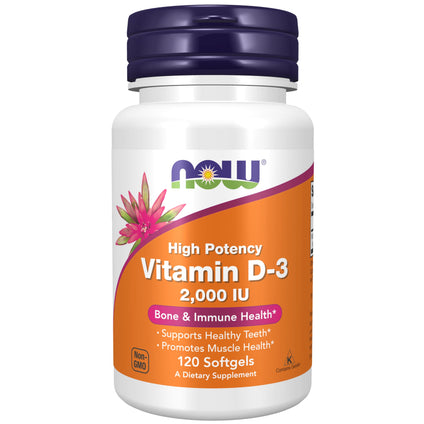 Now Foods Vitamin D-3 2000Iu, 120 Softgels