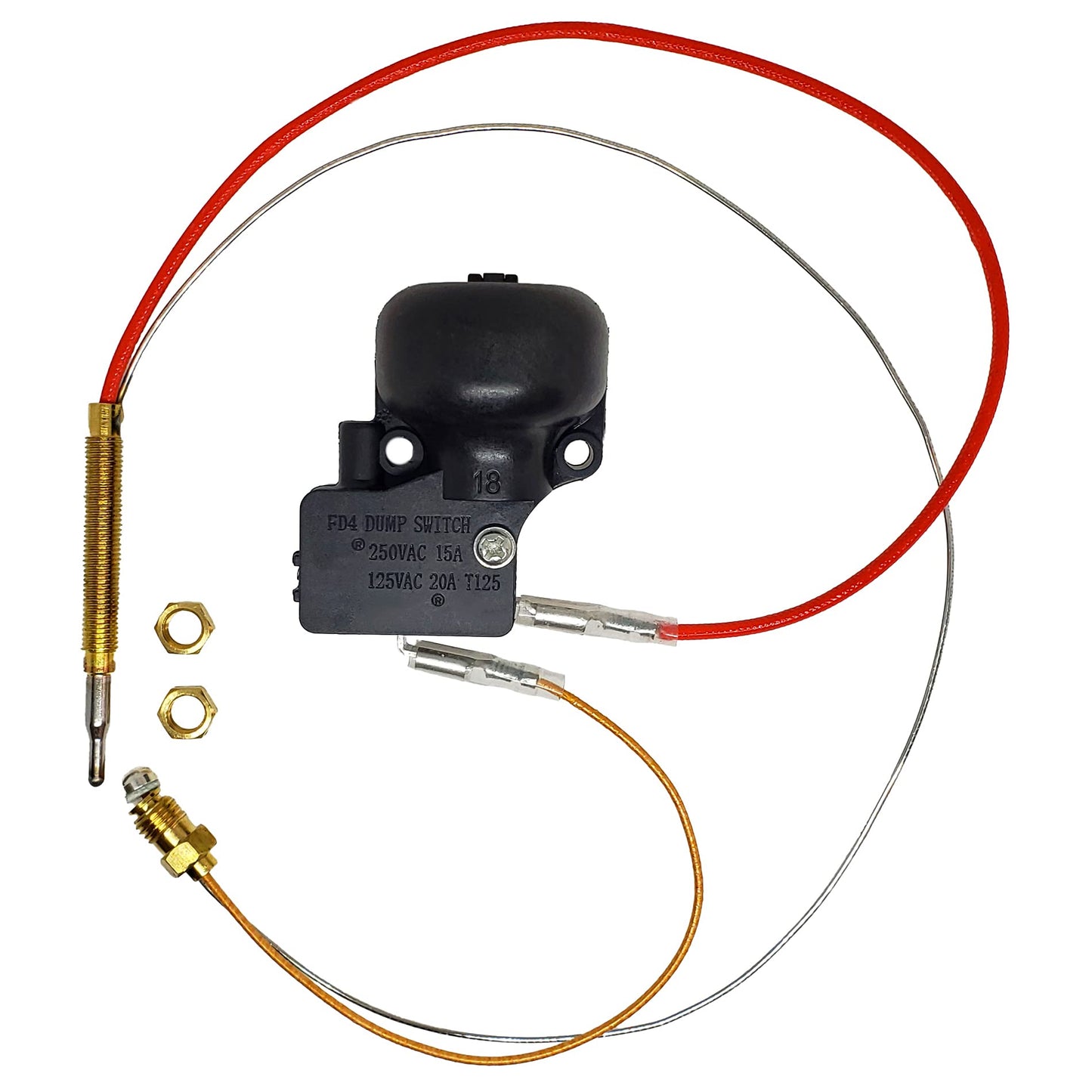 Gas Patio Heater Thermocoupler and Anti Tilt Dump Switch,Patio Heater M60.75 Head Thread With M8X1,M9X1 End Connection Nuts for Patio and Outdoor Heater Accessories