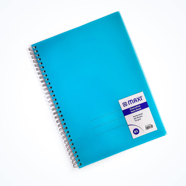 Maxi Wire Polypropylene Executive Notebook B5 80 Sheets, Assorted