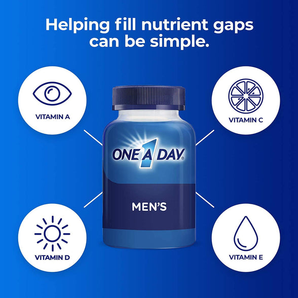 Bayer One A Day, Menâ€™s Multivitamin, Minerals, Supplement with Vitamin A, Vitamin C, Vitamin D, Vitamin E and Zinc for Immune Health Support, B12, Calcium & More, 200 Tablets