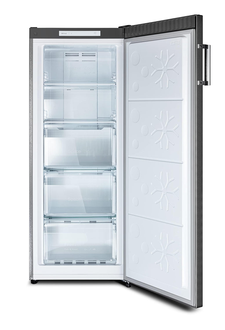 CHiQ 220 Liter Upright Freezer, No Frost, Reversible Doors, Fast Freezing, Vertical Handle, Big Drawers,Electronic Control, Model - CSF220NSK1-1 Year Full & 5 Years Compressor Warranty.