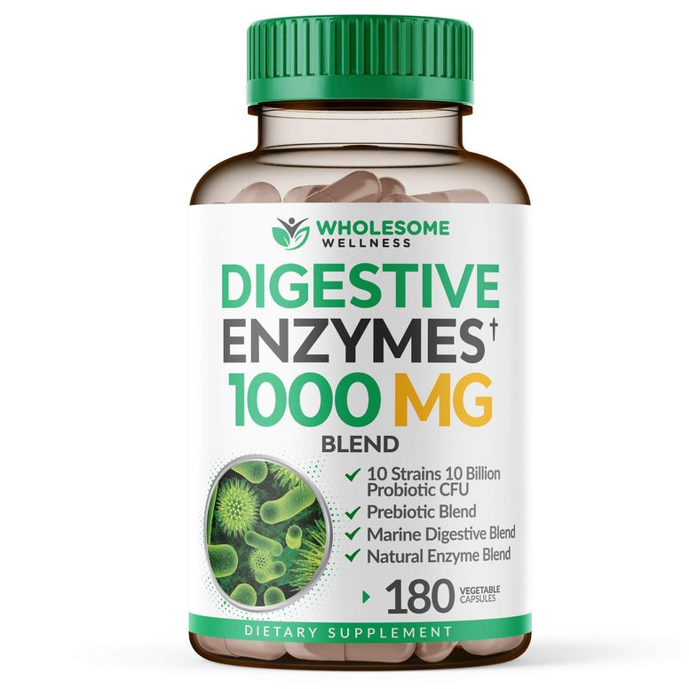 Wholesome Wellness Digestive Enzymes (1000mg,180 Capsules)