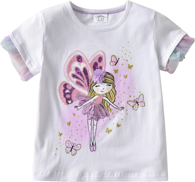 VIKITA Little Girls Cute Flower Long Sleeve T-Shirt Top for 1-8 Years