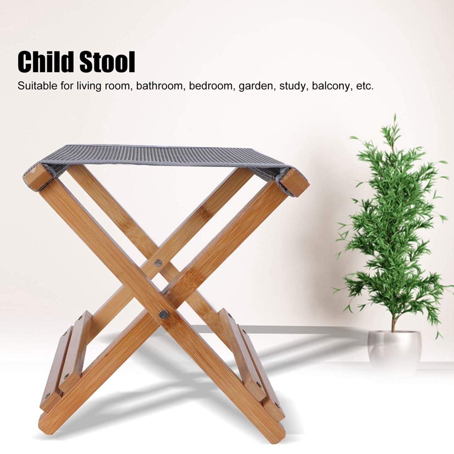 BPOMEN Child, Low Stool, Child Bench, Durable Eco-friendly for Kids Home(Nanzhu Ma Zha Stool)