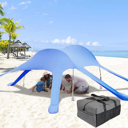 Beach Tent Sun Shade Canopy UPF 50+ UV Protection, 10×10 FT Pop Up Beach Tent Outdoor Windproof Shade Tent for Beach Backyard Camping Picnics