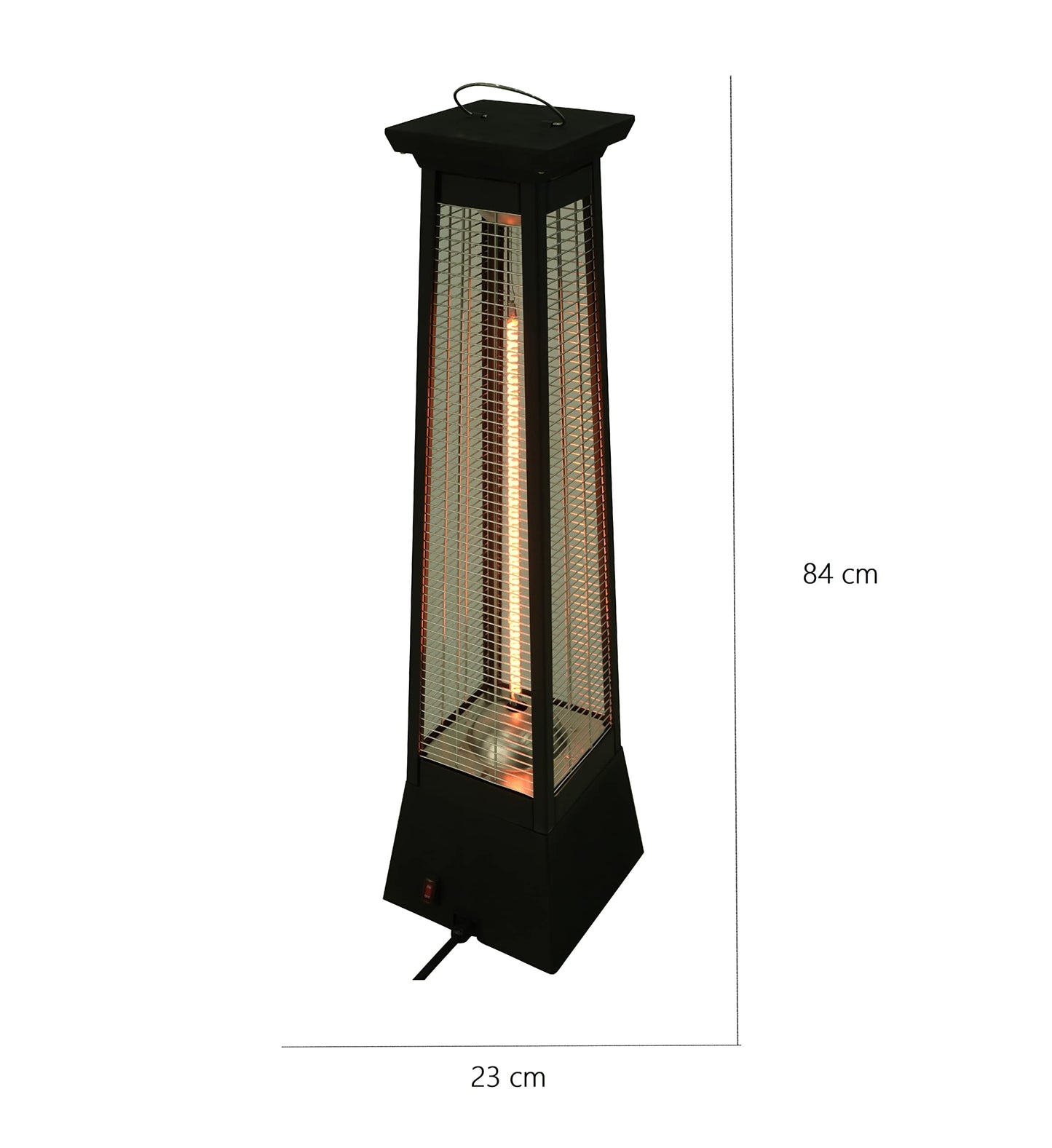 Crownline HT-269 Portable Infrared Indoor & Outdoor Patio Heater, Filament: Carbon Fiber Lamp, Heating Area: 3-4M², 2000W, 220-240V, 50/60Hz, Black"Min 1 year manufacturer warranty"