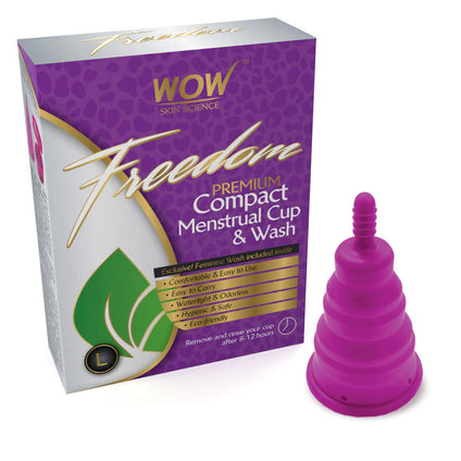 WOW Freedom Reusable Menstrual Cup and Wash Post Childbirth (Large, Above 30 Years, 60ml)