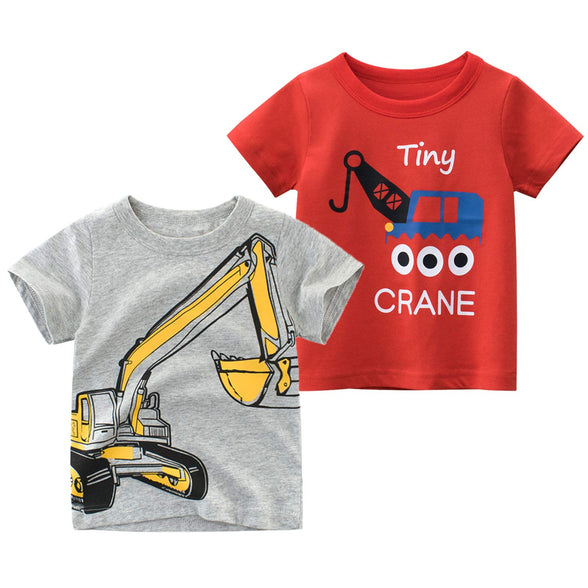 LeeXiang Toddler Boys' 2-Pack Short Sleeve T-Shirt Tops Tee Size for 2-7 Years