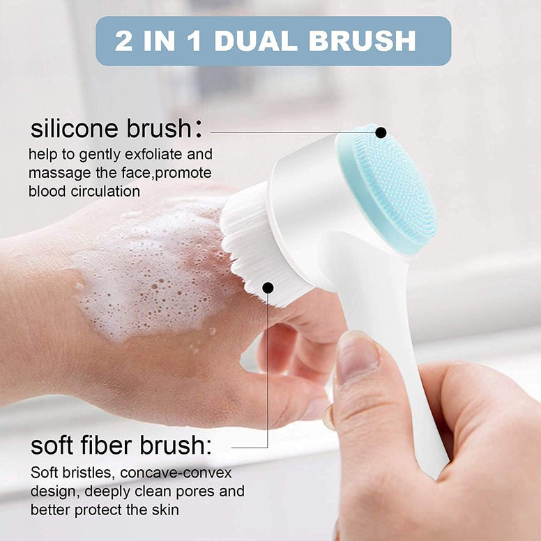 ELECDON Silicone Double-headed Manual Facial Cleansing Brush Set (2 Pieces)