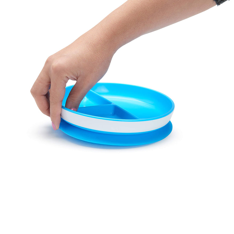 Munchkin Stay Put Suction Plate, 6 + Month, Blue, Pack of 1