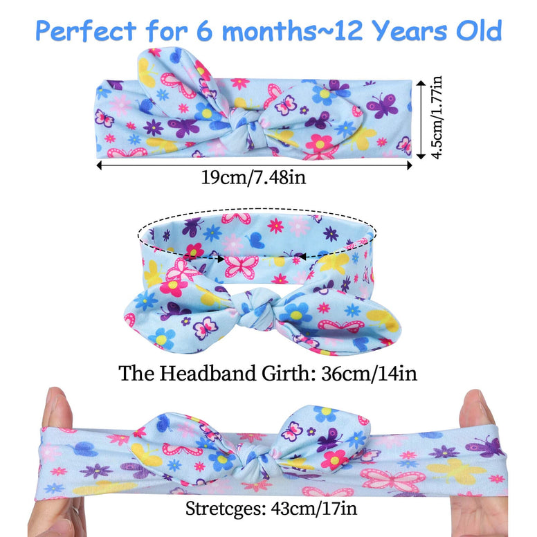 Rhoxshy 10 Pack Baby Girls Nylon Headbands Infants Hair Bows Hair Band Elastics Hair Accessories for Newborn Toddlers Kids