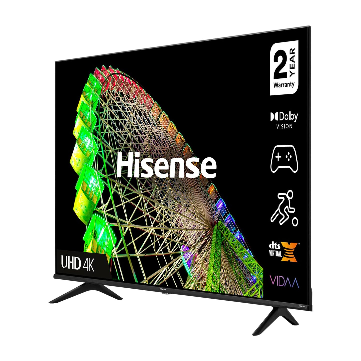 Hisense 58 Inch (2021) 4K UHD Smart TV, with Dolby Vision HDR, DTS Virtual X, Youtube, Netflix, Prime, Shahid, Freeview, Bluetooth and WiFi (2021) Model - 58A61GD1