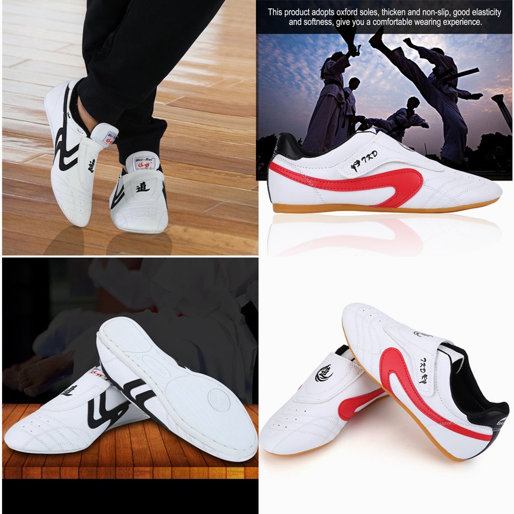 Taekwondo Shoes Martial Arts Sneaker Boxing Karate Kung Fu Tai Chi Shoes Black Stripes Sneakers Lightweight Shoes