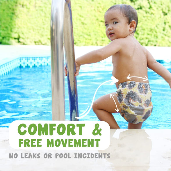 PureBorn Baby Swim Diaper/Nappy Pants Suitable for Babies|From 9-14 Kg|Size L|18 Pieces|Maximum Support & Flexibility|Vegan| Animal Cruelty Free|Eco-Friendly