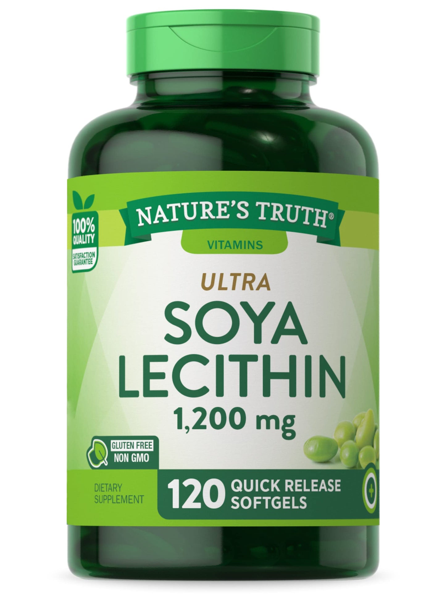 Nature's Truth Ultra Soy Lecithin Capsules 1200 Mg | 120 Softgels | Non-Gmo, Gluten Free | By