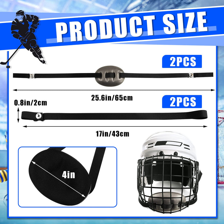 Hockey Helmet Accessory Set Helmet Replacement Chin Cup Batting Helmet Cupped Chin Strap with 2 Buckles Detachable Ice Hockey Helmet Chin Strap with Single Snap, Black