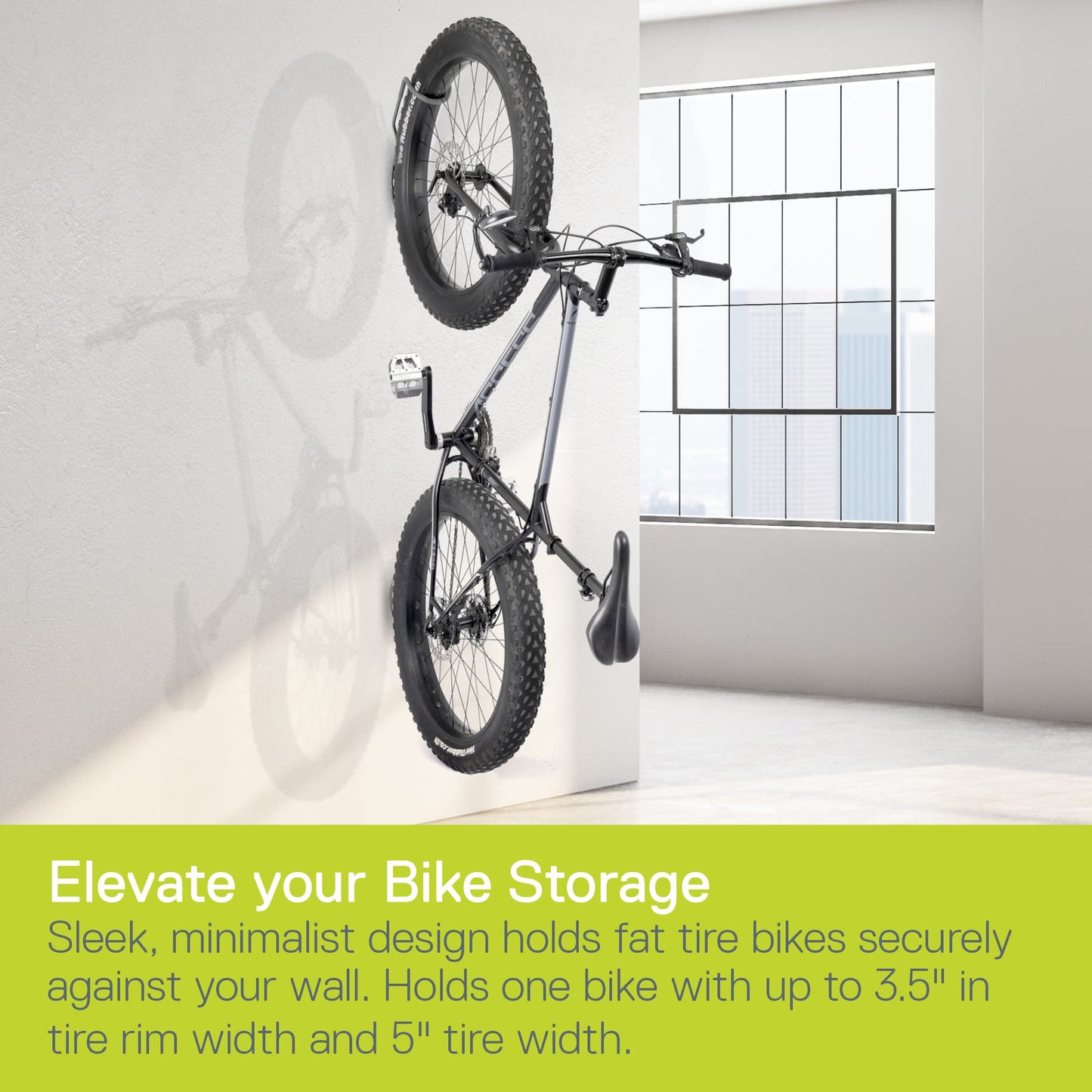 Delta Cycle Leonardo Da Vinci Single Bike Storage Rack Hook Hanger with Tire Tray for Vertical Indoor Garage Colors may vary