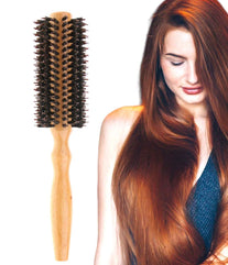 COOLBABY Professional Round Wooden Hairbrush Wooden Mini Round Hair Roller Comb Brush Hair Drying Brush Comb Anti-Static Blow Drying Hair Brush Hairdresser WSTT413-SRK