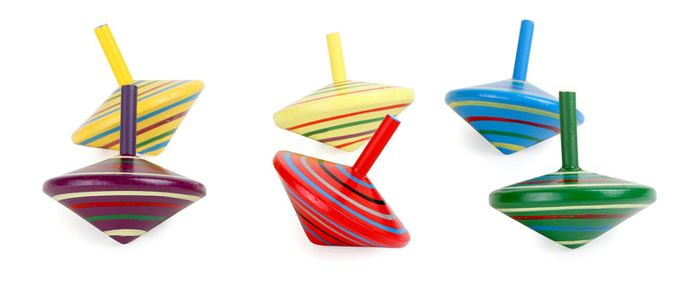 Spinning tops. Set of 6